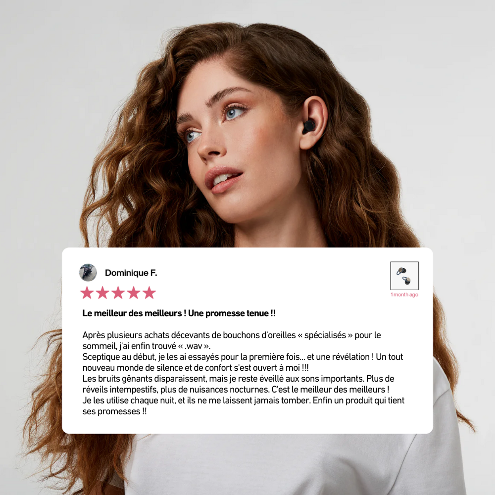 Bouchon d'oreilles Haute Qualité + Boîtier Offert